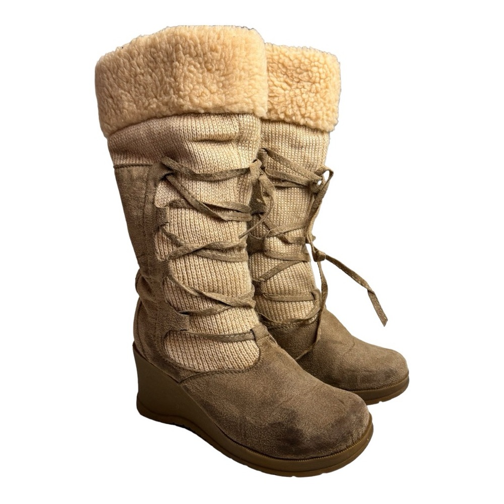 Unionbay Imelda 14" Boots Women's Size US 7M Faux Fur Camel Winter Snow Boots